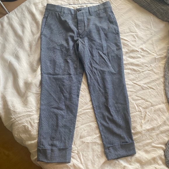 Light blue mini houndstooth Miu Miu pants - Picture 1 of 7